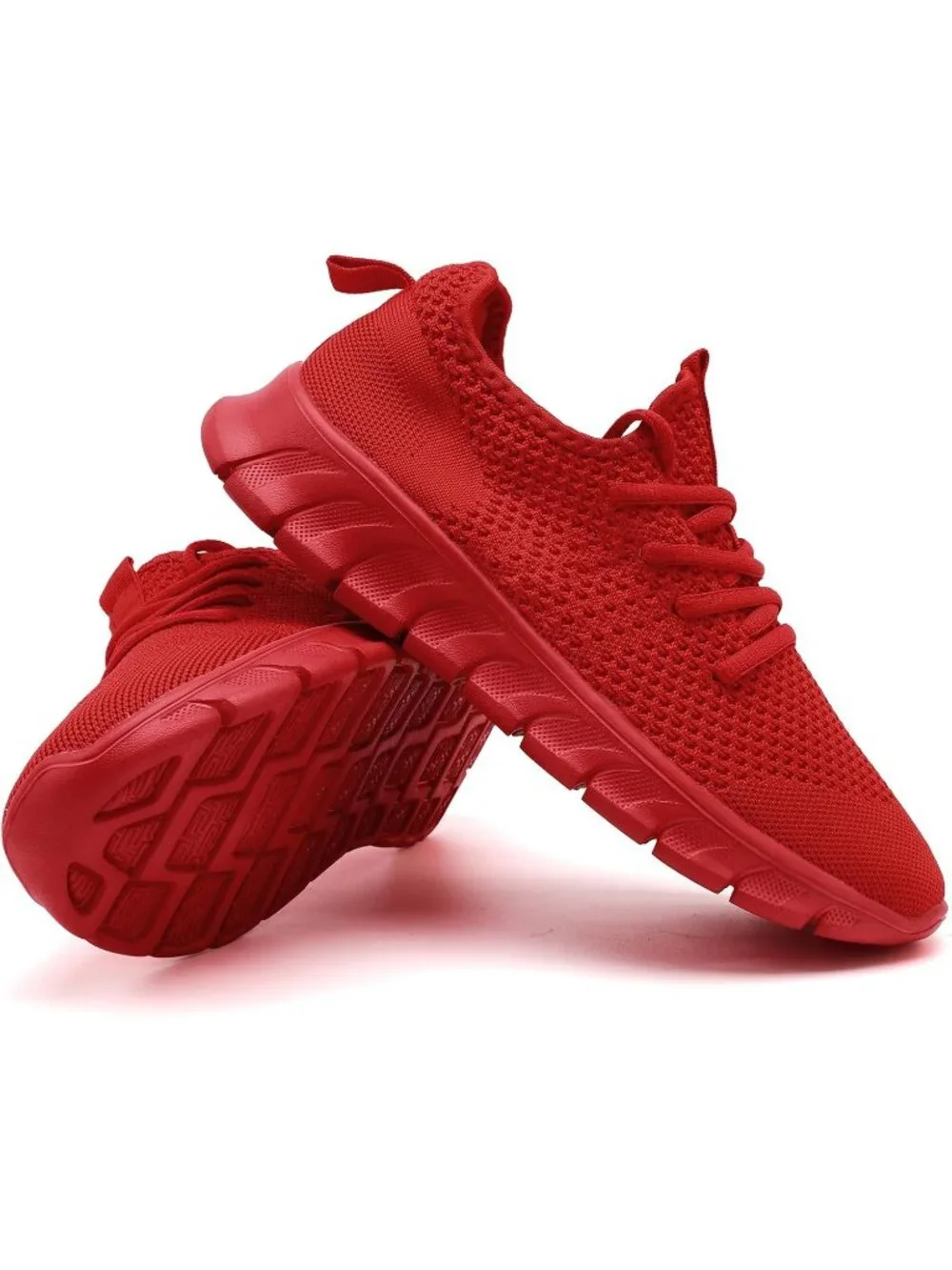 🆕Men's Red Mesh Running Shoes Slip On Tennis Walking Sneakers Gym Athletic